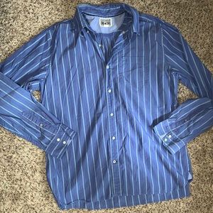Converse One Star Men’s Sz XL Blue Striped Button‎ Down Long Sleeve Shirt